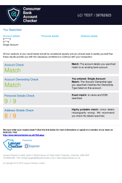 Consumer Bank Account Checker thumbnail